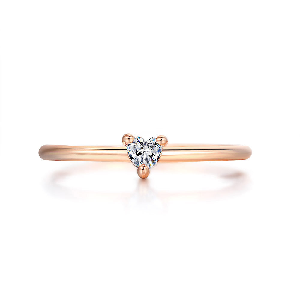 Wholesale Gold Plated Copper Simple Heart Shape Ring